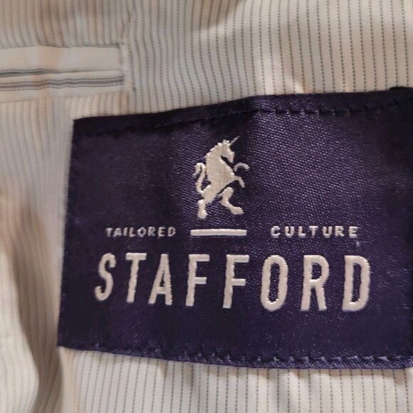 NWT Stafford Blazer Mens 48R Beige Linen Blend Classic Fit Sportscoat - Picture 13 of 15